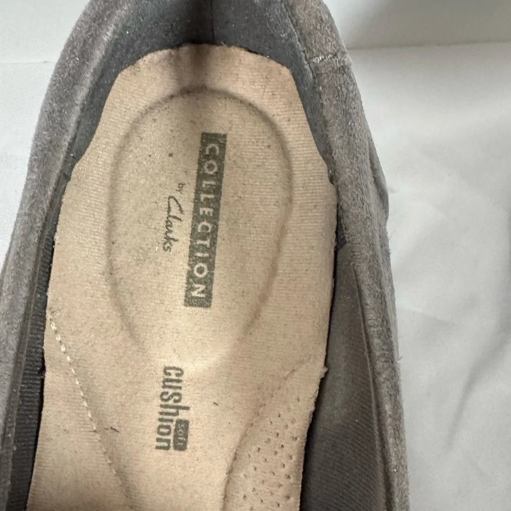 Clarks Collection Sharon Dasher Gray Suede Loafers 10M